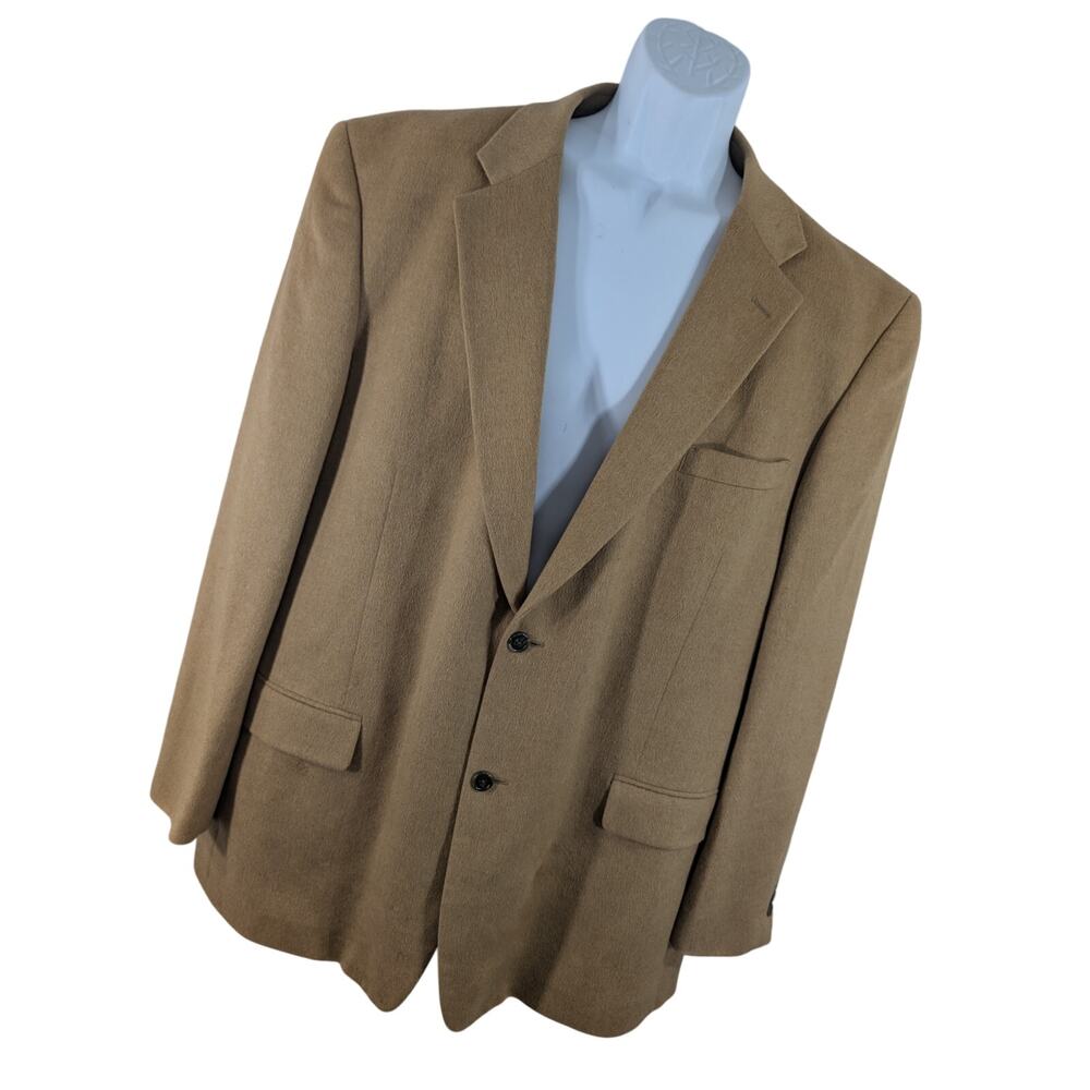 JOSEPH & FEISS! 100% CAMEL HAIR BEIGE/TAN 2 BUTTON, FULLY LINED JACKET! SZ 50XL